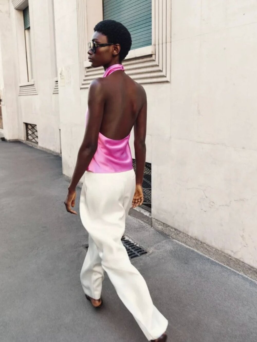 Zara Pink Lilac Satin Halter Open Back Top Size S NWT - Picture 6 of 13